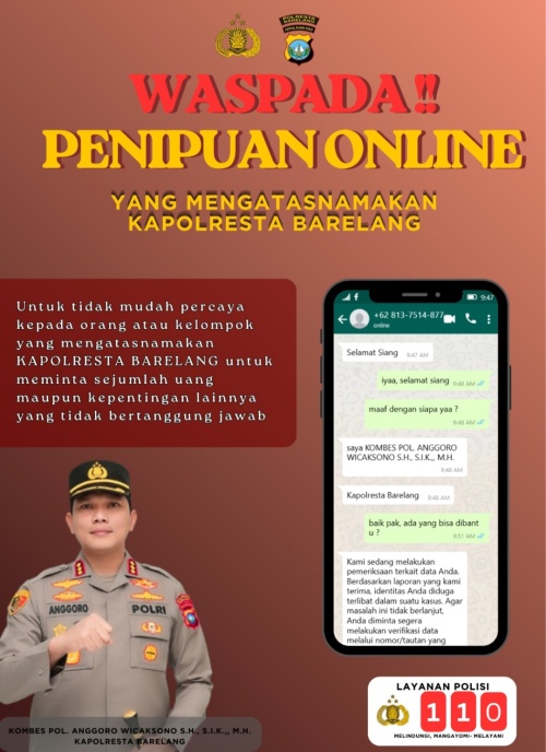 Waspada Penipuan Catut Nama Kapolresta Barelang, Masyarakat Diminta Tidak Mudah Percaya